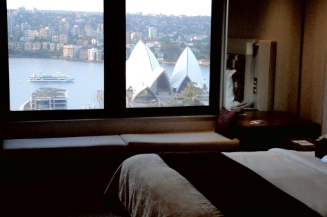 Iconic view out our hotel room window at the Intercontinental of Sydney