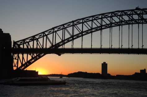 Our last ferry of the day brings us from the zoo to Circular Quay near our hotel, in full view of a splendid sunset.