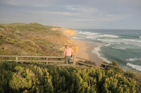 Doug is a speck on the gigantic coastline scene.