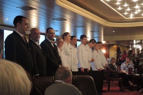 Ship's staff assembled for introductions