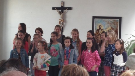 School children sing, Bratislava