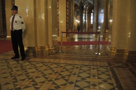 Approaching the great dome of the Budapest Parliament