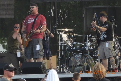 Rock band of warriors Vetted performs.